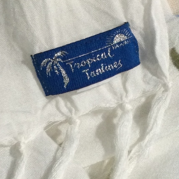 Tropical Tanlines Watercolor Blue & White Floral Wrap Cover Up - Picture 4 of 9